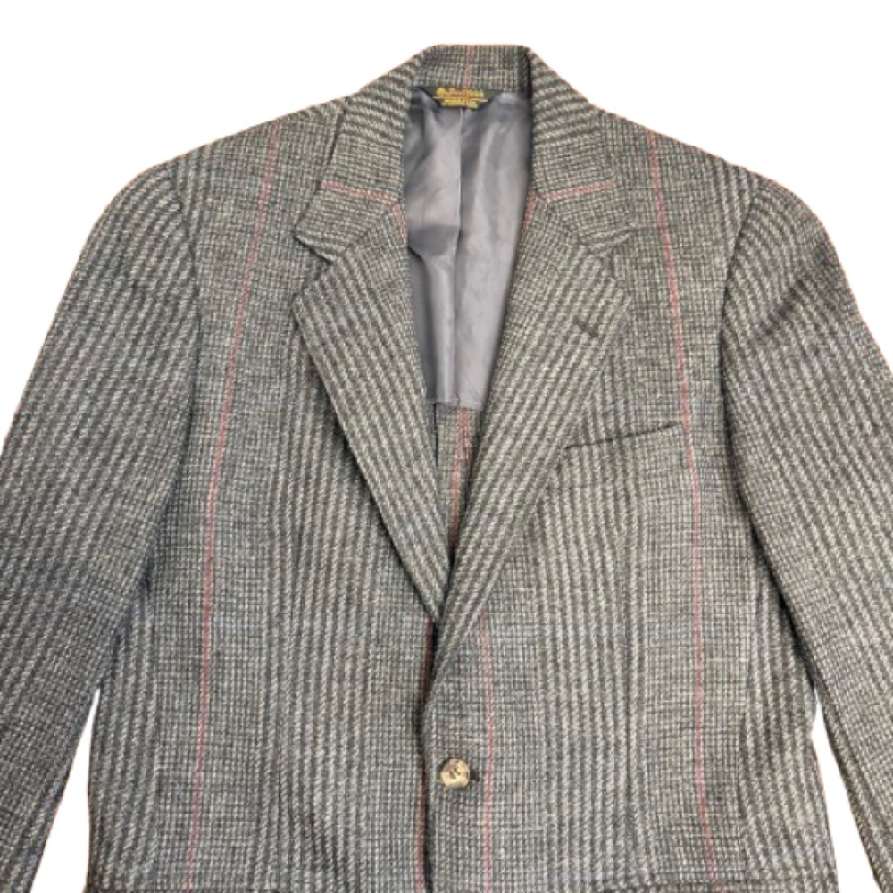 Southwick Wool Blazer 40R Gray Glen Plaid Tweed Sport Coat Union Made USA - Picture 2 of 11